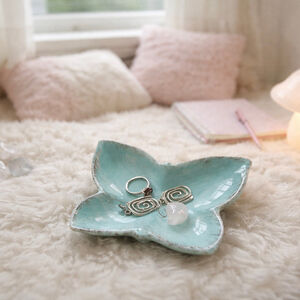 Vintage Butterfly Jewelry Dish – Bowring Ceramic – Blue